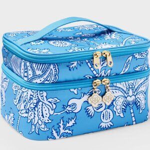 Roller Rabbit x Target Floral Vines Soft Sided Vanity Case Blue NWT